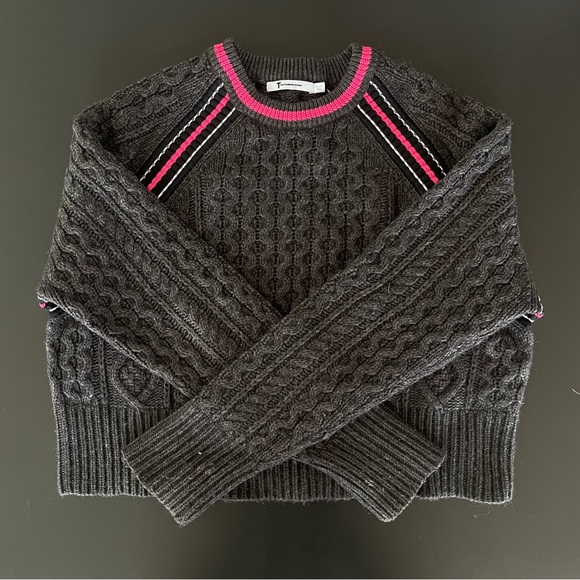 T by Alexander Wang Grey and Neon Pink Sweater - Picture 3 of 4